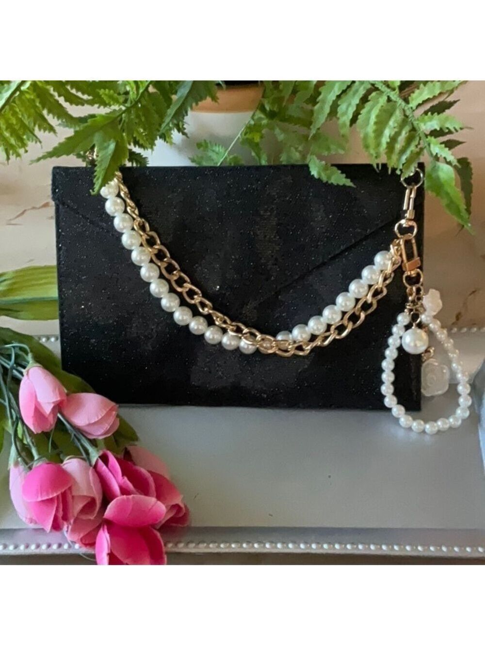 Vintage Black Envelope Bag